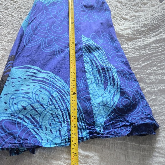 Aller Simplement Dress Women's Sz 3XL V-neck Blue Artsy Design Beach Vacation - Picture 8 of 8